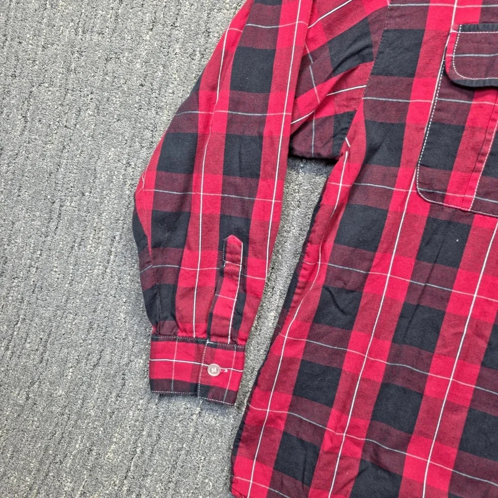 Respect & Honour Boys XL 18-20 Redemption Plaid Shirt Red Black Y2K Graphic Cool